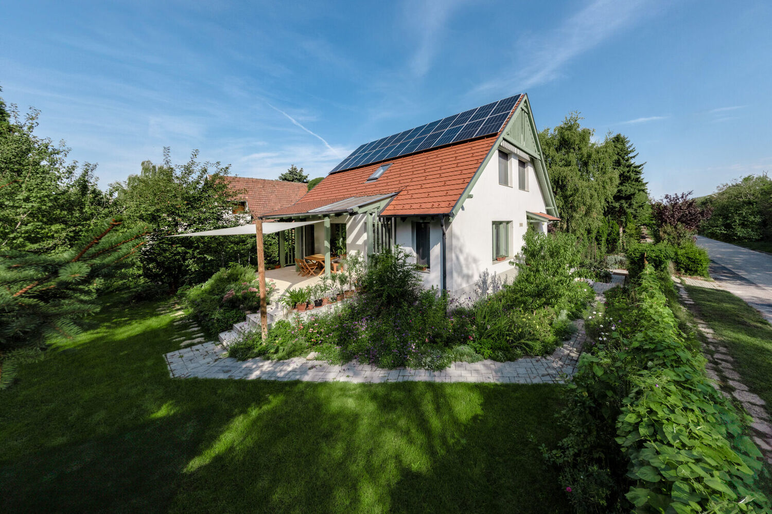 Completed home from above